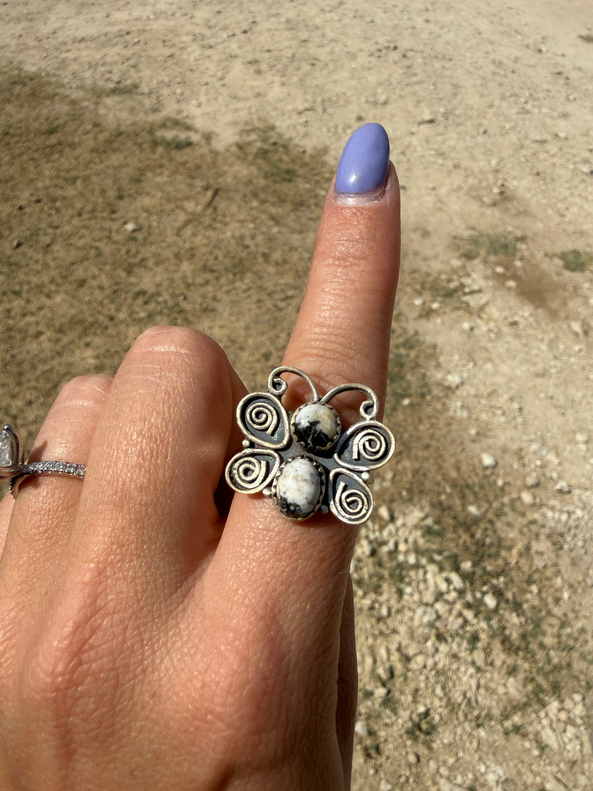 White Buffalo adjustable ring
