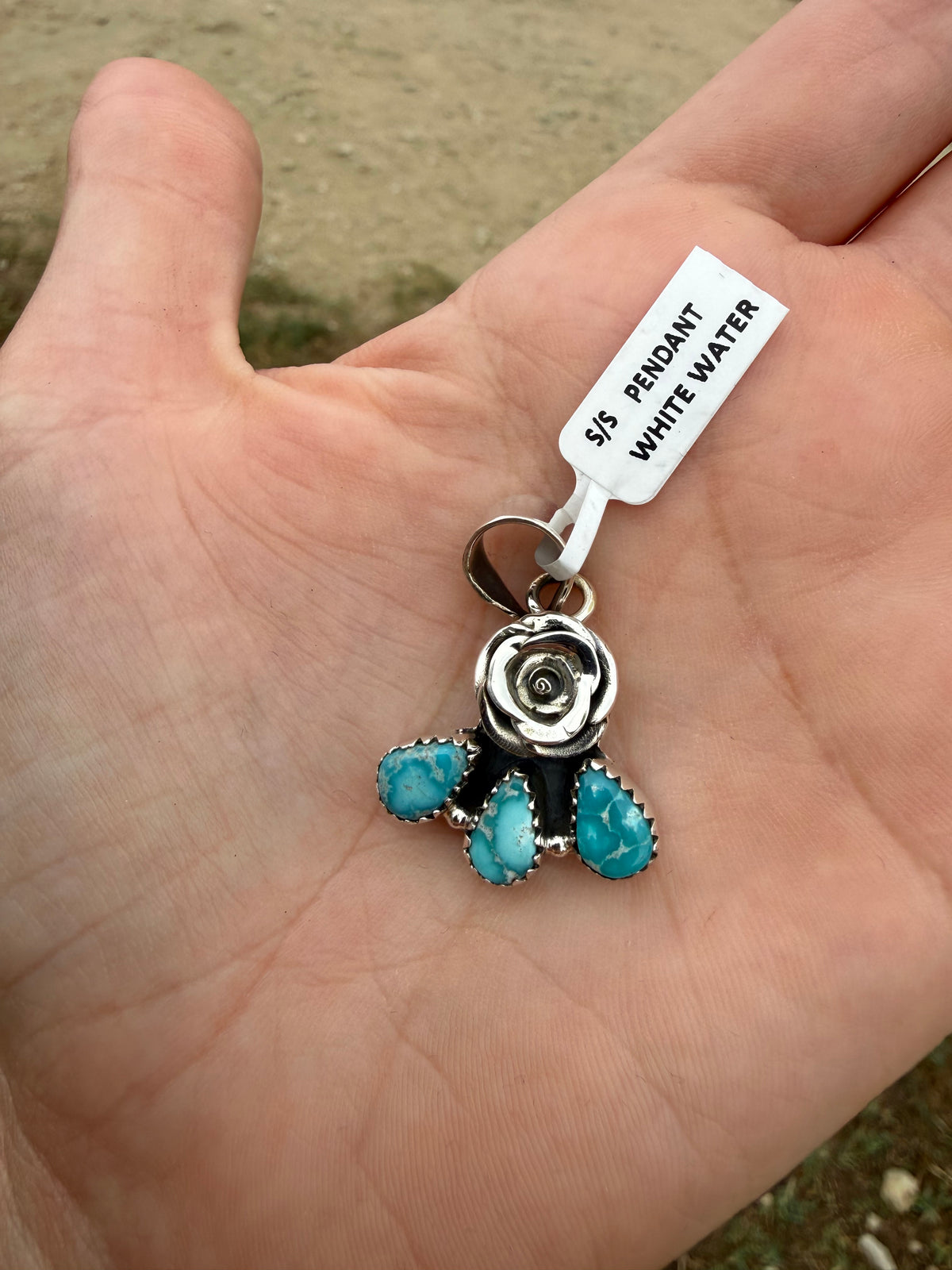 Rose/ white water pendant