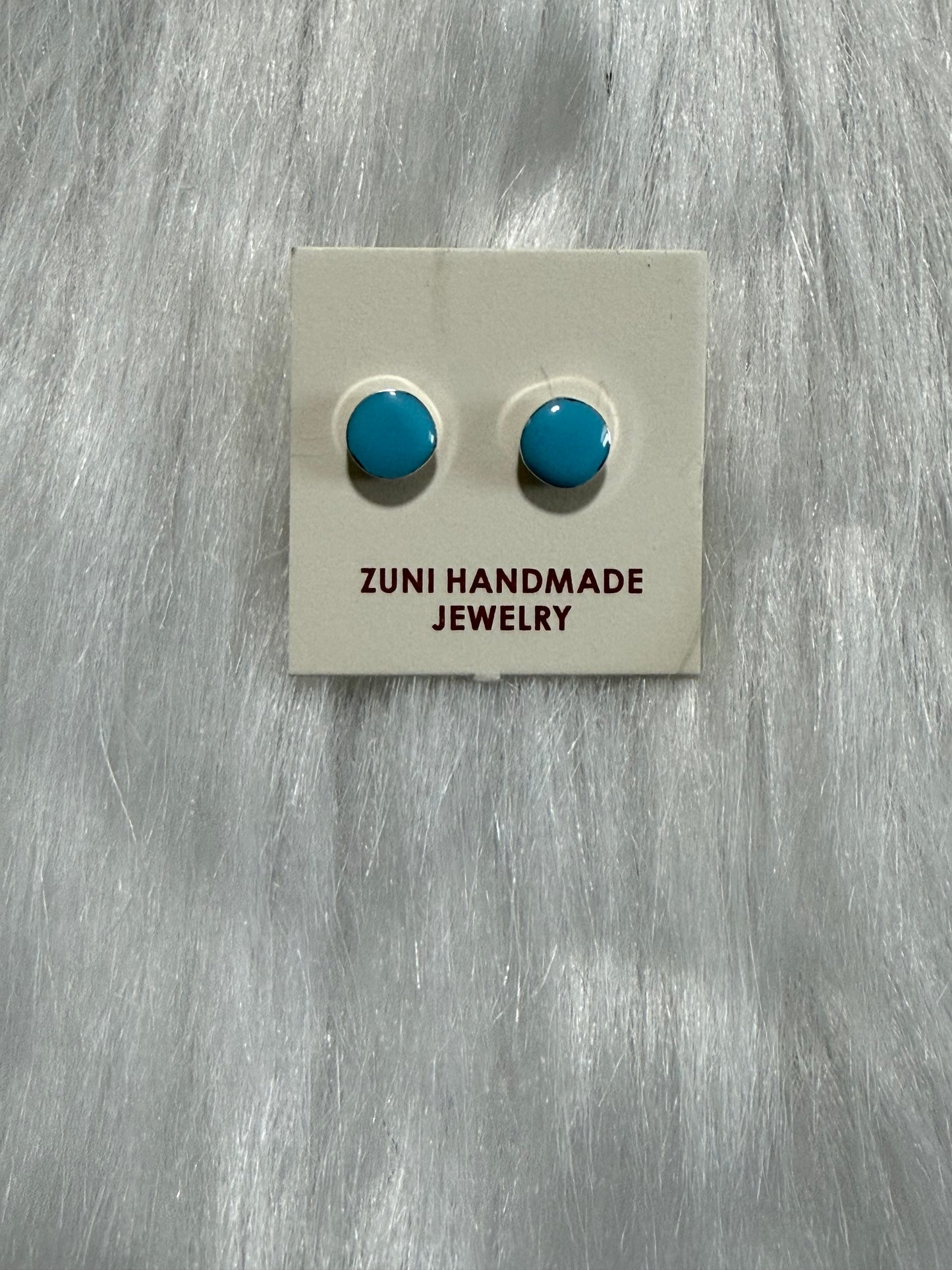 Zuni handmade turquoise earrings-Dorothy Weha