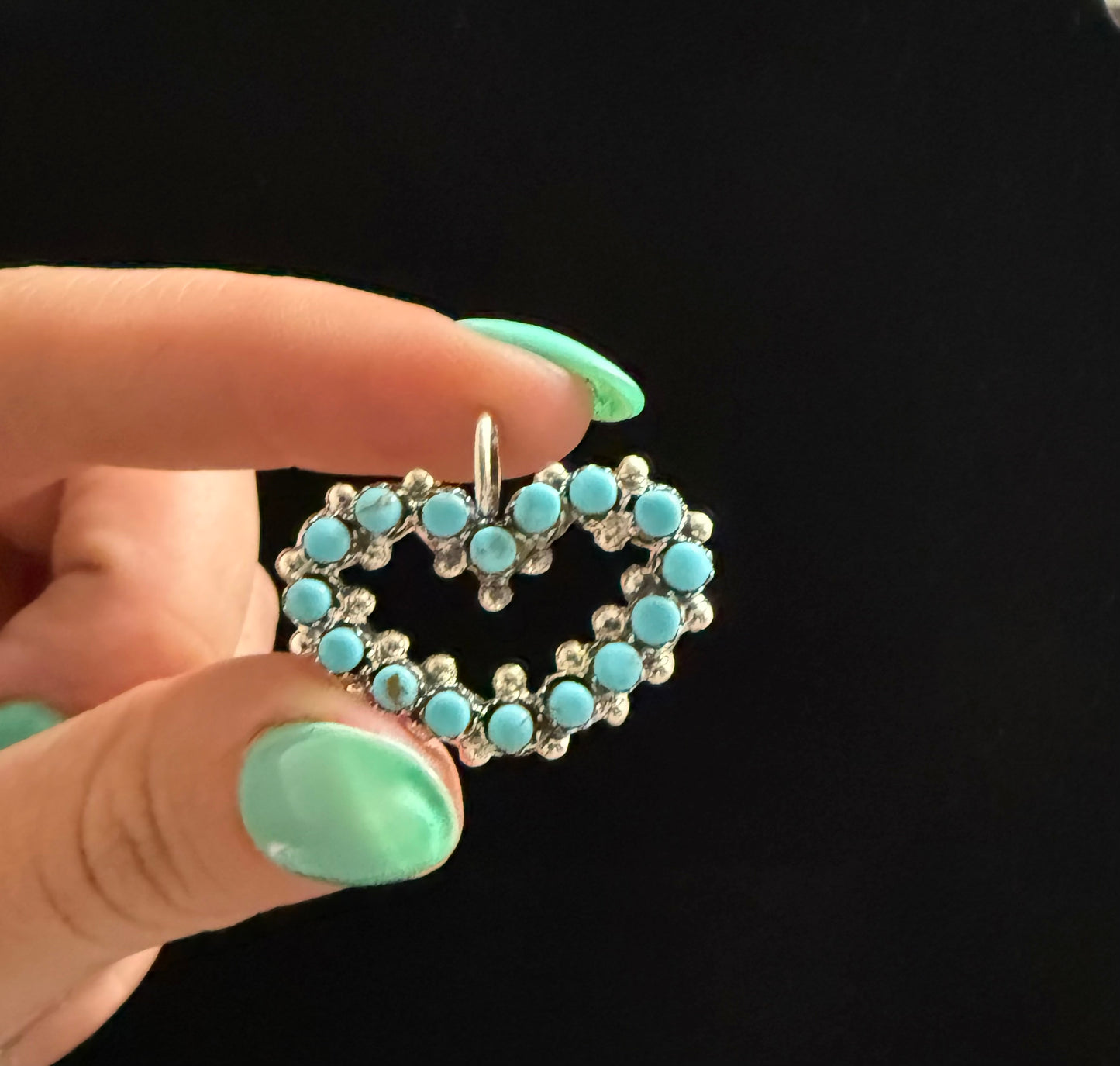 Zuni handmade Kingman Turquoise Pendant- Joanne Cheama