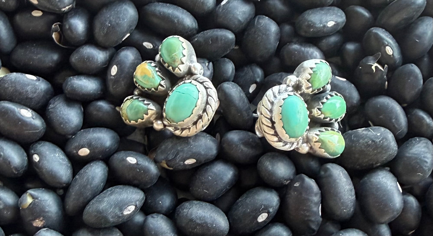Handmade turquoise & sterling silver earrings