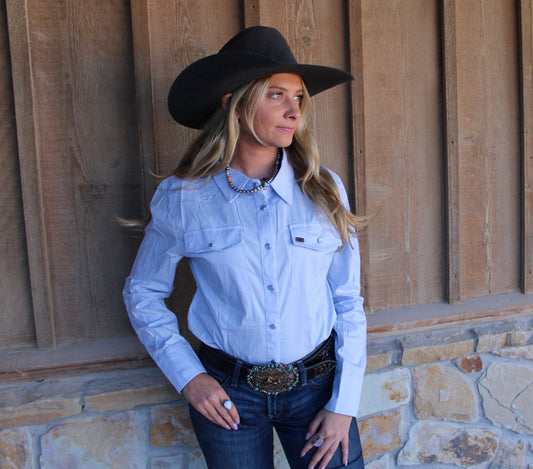 A Lavender Long Sleeve Button Down Top- Lucky & Blessed