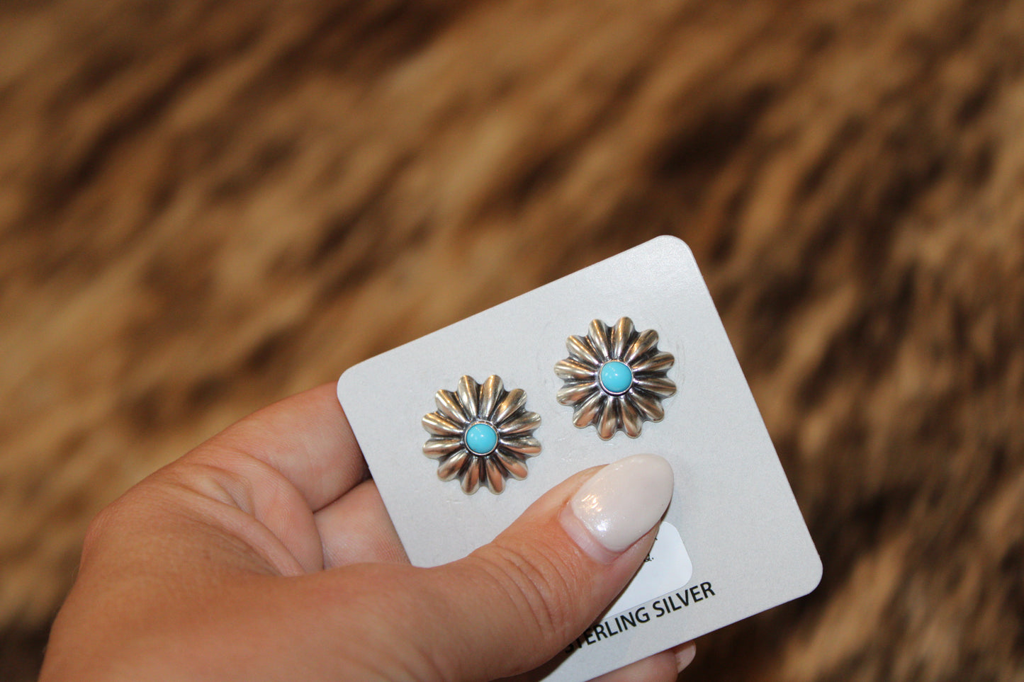 Sterling Silver Kingman Turquoise Earrings