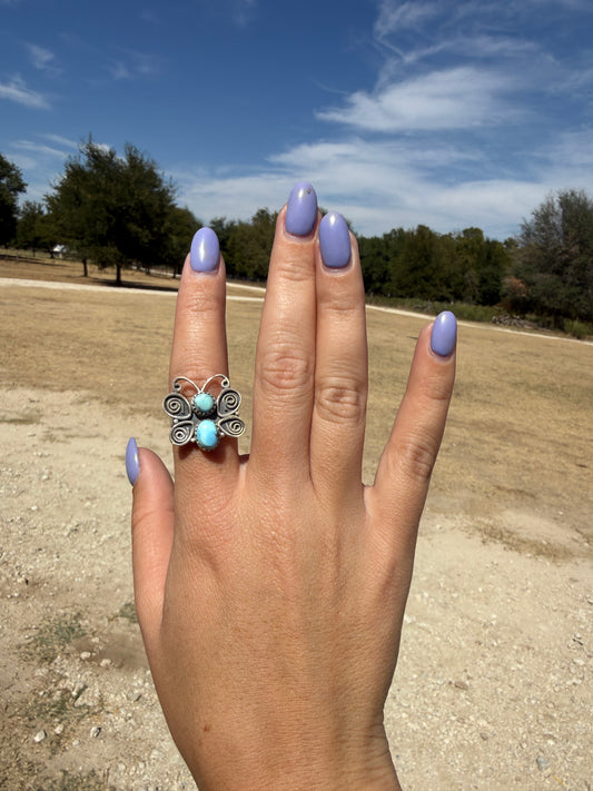 Golden Hill Butterfly Adjustable ring