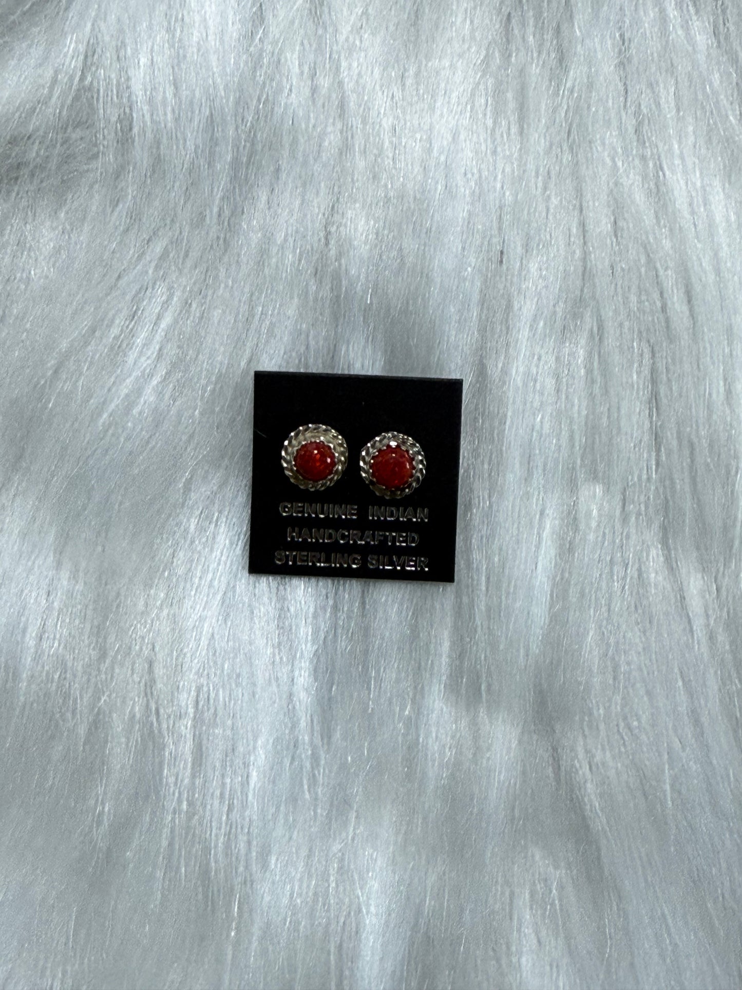 Opal earrings Navajo handmade by Esther white