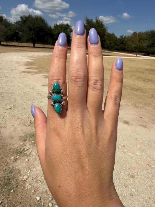 Kingman turquoise adjustable ring
