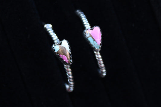 Cotton candy hoop earrings