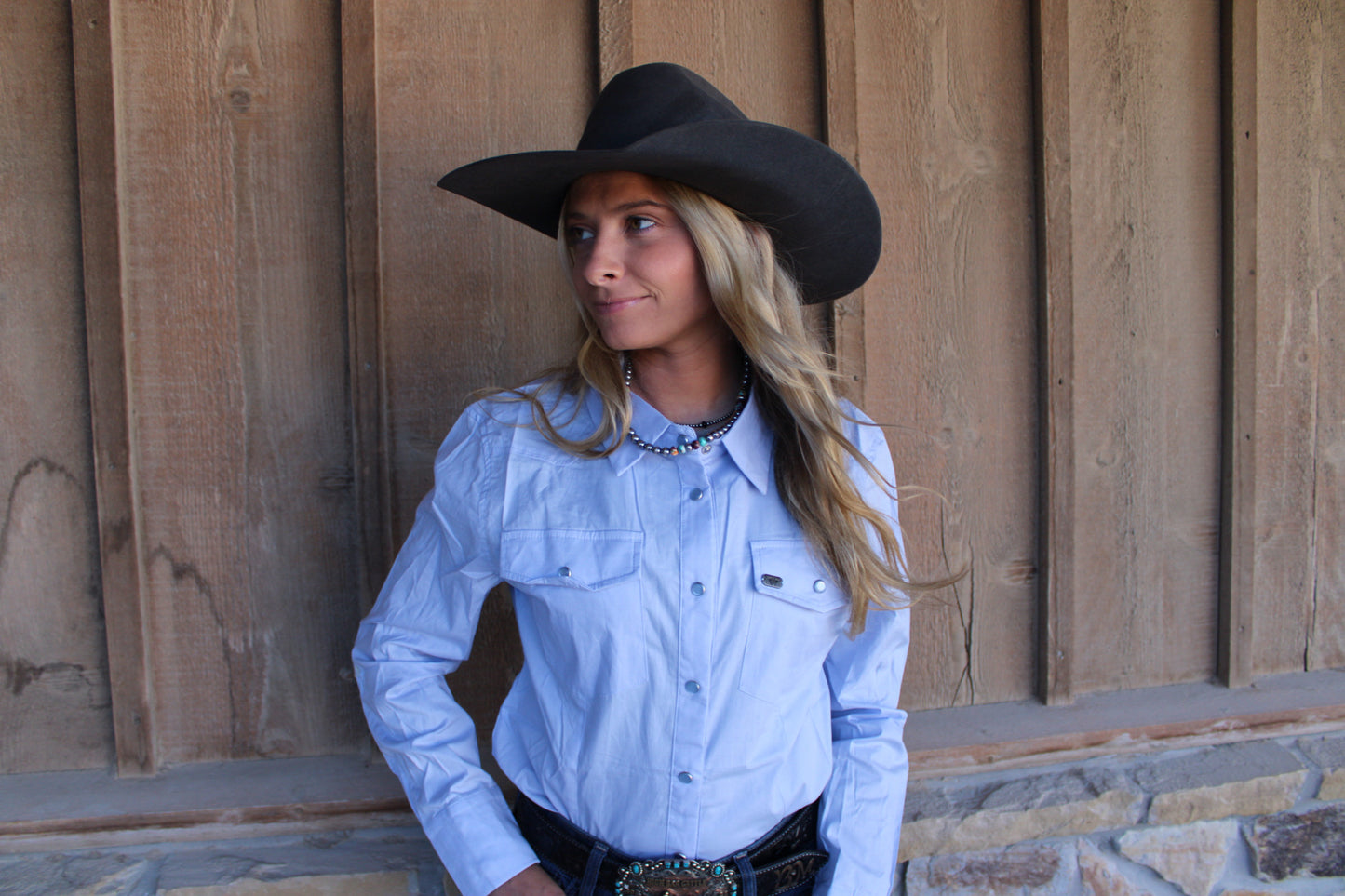 A Lavender Long Sleeve Button Down Top- Lucky & Blessed