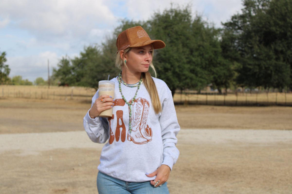 Fall Western Cowboy Fall Graphic Sweatshirt