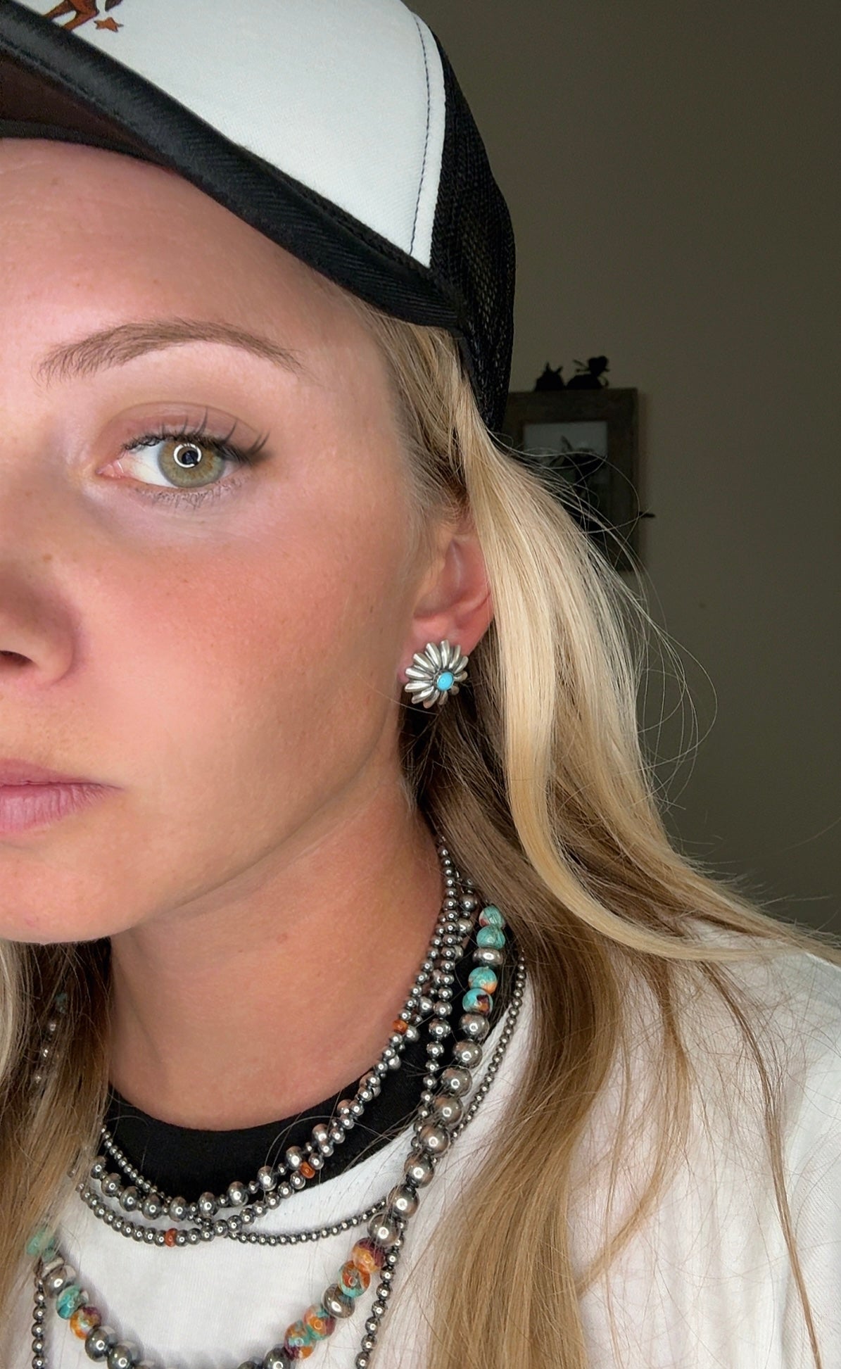 Sterling Silver Kingman Turquoise Earrings