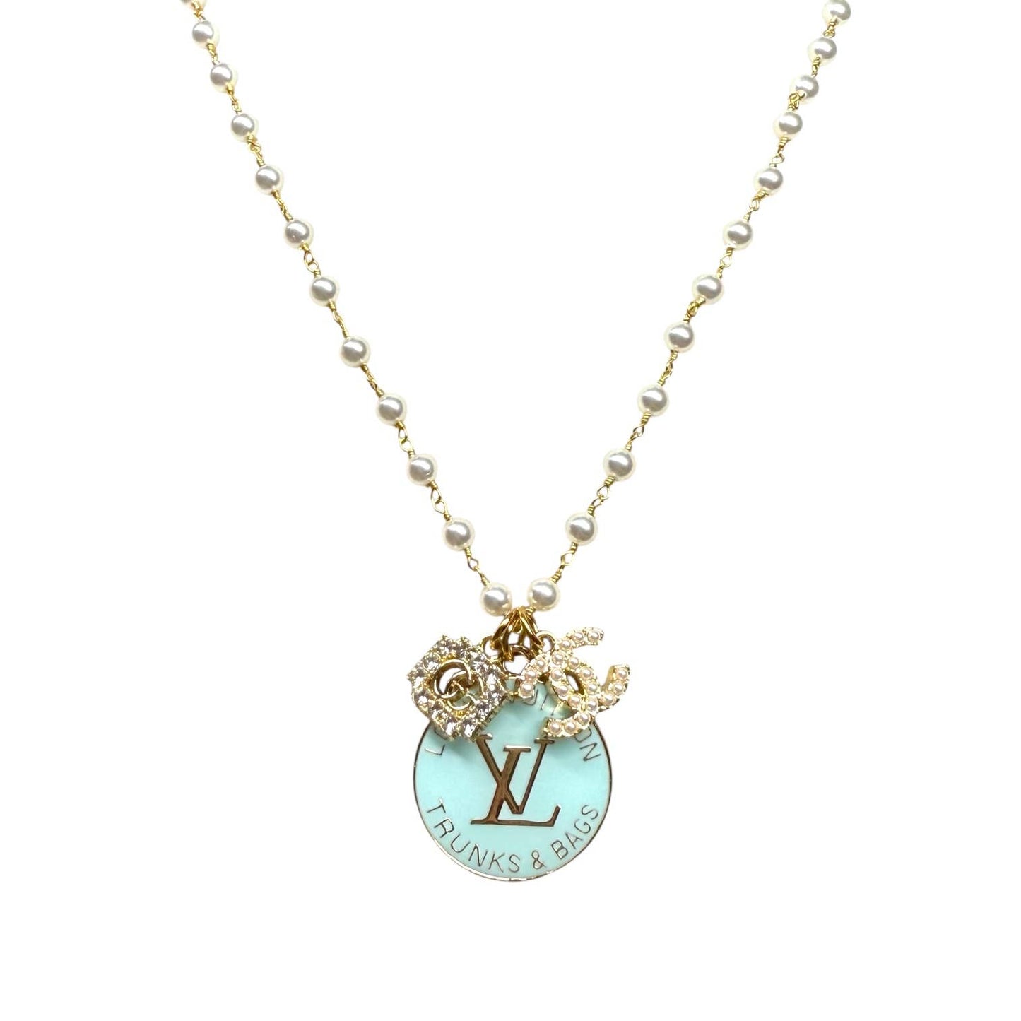 LV Vintage Pearl Rhinestone Necklace